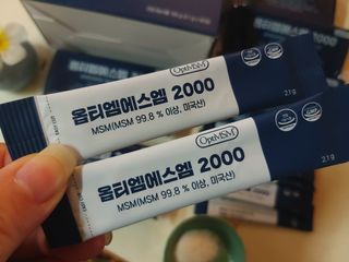 바른비타민 옵티엠에스엠2000 1박스 60포 관절 연골 복합건강기능식품 — 4점을 준 리뷰어가 2021년 6월 올린 사용 사진