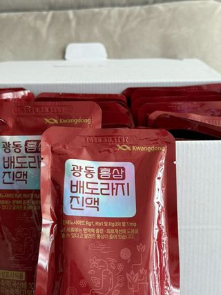 광동생활건강 프리 [광동] 홍삼 배도라지진액 (102mL*30포) — 5점을 준 리뷰어가 2025년 5월 올린 사용 사진