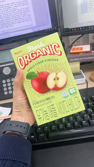 올바이오 [네이버 구매] ★유기농 애플사이다비니거 애사비 스틱 20g x 15입 — 3점을 준 리뷰어가 2024년 12월 올린 사용 사진