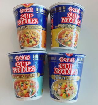 NISSIN 닛신 컵누들  4종 - 씨푸드오리지날, 씨푸드 스파이시, 씨푸드 커리, 씨푸드 XO소스 — 3.5점을 준 리뷰어가 2022년 5월 올린 사용 사진
