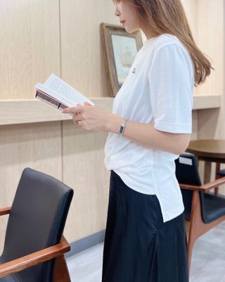 더그린랩 WOMEN TWIST MODAL SHORT SLEEVE — 5점을 준 리뷰어가 2023년 6월 올린 사용 사진