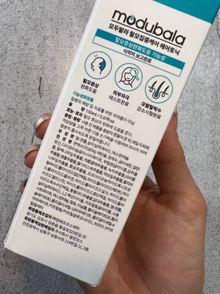 모두발라 탈모집중케어 헤어토닉 — 5점을 준 리뷰어가 2021년 12월 올린 사용 사진