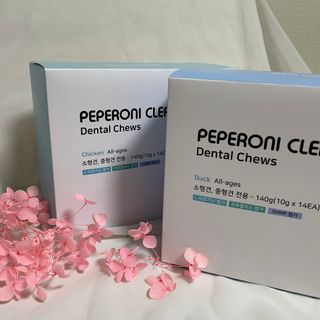 페페로니 2종 세트 클린플러스 덴탈껌 치킨+덕 — 5점을 준 리뷰어가 2021년 7월 올린 사용 사진