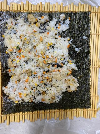 해풀잎 누구나 김밥*1ea [(혼합야채 35g *1ea,  김밥김 (5g, 5ea),  양념간장 (6g, 5ea), 참기름(5g, 2ea)] — 5점을 준 리뷰어가 2022년 7월 올린 사용 사진