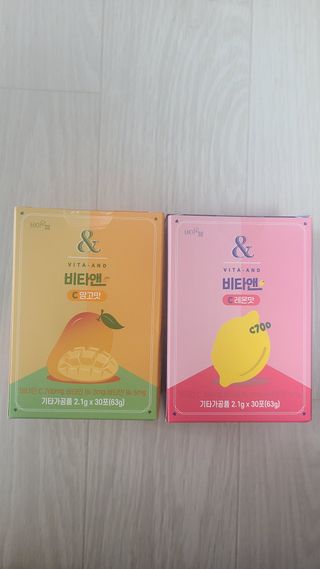 비타앤C 레몬맛, 망고맛 — 5점을 준 리뷰어가 2021년 4월 올린 사용 사진