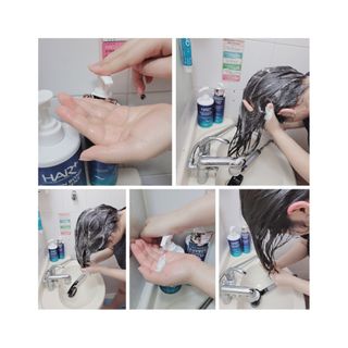 헤어플러스 단백질탈모샴푸 500ml+단백질본드앰플 145ml — 5점을 준 리뷰어가 2021년 3월 올린 사용 사진