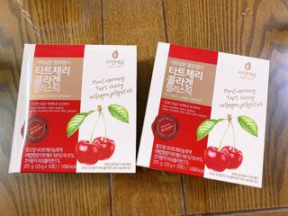 자연에온 가득담은 몽모랑시 타트체리 콜라겐 젤리스틱 — 5점을 준 리뷰어가 2020년 12월 올린 사용 사진