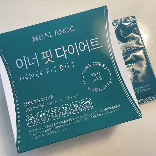 이너핏 다이어트 30g x 14포 올인원 체중조절용 쉐이크 / 프락토올리고당+스피루리나 함유 피부탄력 까지~ 리뷰 사진