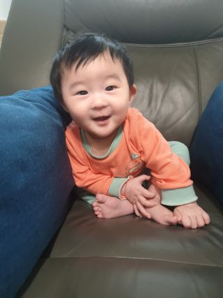 유비맘 캔디팡팡 내의/내복 상하 세트 — 5점을 준 리뷰어가 2021년 3월 올린 사용 사진