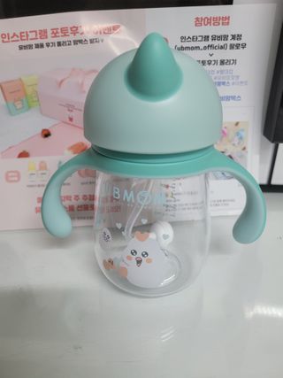 유비맘 트라이탄 코니빨대컵_컬러 랜덤 발송 — 5점을 준 리뷰어가 2020년 12월 올린 사용 사진