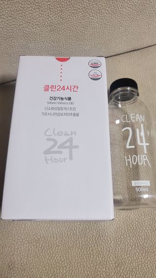 클린24시간 1BOX(5포) + 전용보틀(500ml) — 5점을 준 리뷰어가 2022년 8월 올린 사용 사진