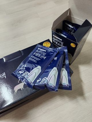 참앤들황토농원 국내산 흑염소를 정성스럽게 담은, 프리미엄 흑염소 진액 70ml x 30포 1박스 — 5점을 준 리뷰어가 2023년 1월 올린 사용 사진