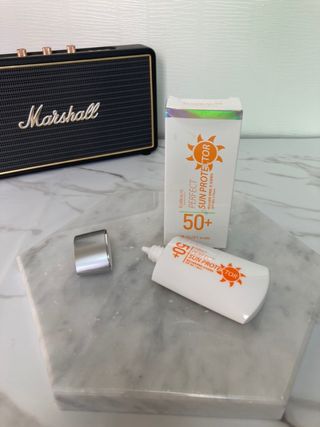 약손명가코스메틱 에오스보떼 퍼펙트 선 프로텍터 선크림 / 인_아웃 스킨 핏 비비크림 세트 구성 — 5점을 준 리뷰어가 2021년 6월 올린 사용 사진