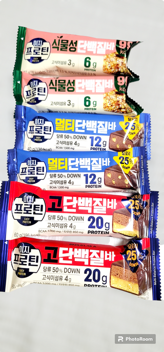 이지프로틴바 3종x각 2ea (고단백질바, 멀티단백질바, 식물성단백질바) — 5점을 준 리뷰어가 2024년 3월 올린 사용 사진