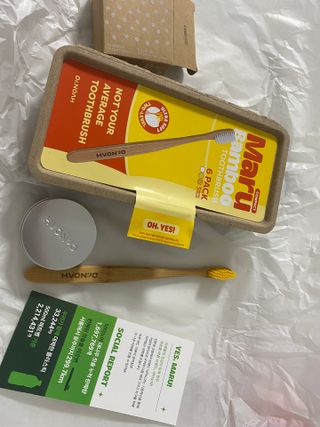 [닥터노아] 마루 대나무 칫솔 콤팩트 & 고체 치약 — 4.5점을 준 리뷰어가 2022년 7월 올린 사용 사진