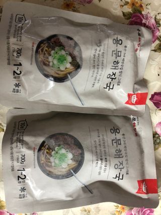요리반상회 용문해장국 2팩 + 뚝배기 1개 — 5점을 준 리뷰어가 2021년 3월 올린 사용 사진