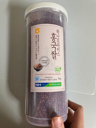 하나로라이스 기능성쌀 5종 1kg  환경을 생각한 다회용 용기 사용 — 5점을 준 리뷰어가 2022년 1월 올린 사용 사진