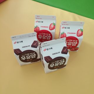 빙그레 우유얌 초코 / 우유얌 딸기 — 5점을 준 리뷰어가 2021년 4월 올린 사용 사진