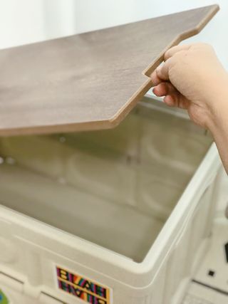 나무드 [nothing] 접이식 폴딩박스 수납 정리함 공간 리빙 박스 56L — 4점을 준 리뷰어가 2021년 11월 올린 사용 사진