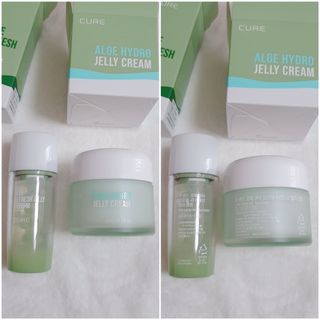 김정문알로에 큐어 큐어 알로에 리프레쉬 젤리 세럼, 큐어 알로에 하이드로 젤리 크림 — 5점을 준 리뷰어가 2021년 2월 올린 사용 사진