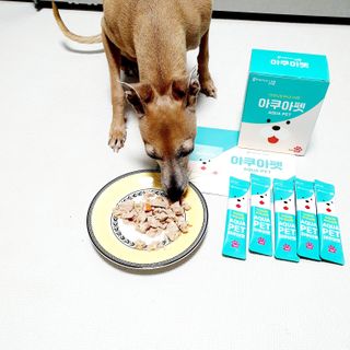 펫시랩 반려견용 액상 프리바이오틱스 아쿠아펫 — 5점을 준 리뷰어가 2021년 1월 올린 사용 사진