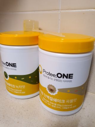 프로티원 단백질쉐이크 곡물맛 2주분 1통+보틀 — 5점을 준 리뷰어가 2021년 4월 올린 사용 사진