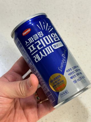 한미사이언스 [한미] 스파클링 프리미엄 레시피 (카페인, 제로카페인 2종)각5개총10개제공 — 5점을 준 리뷰어가 2025년 1월 올린 사용 사진