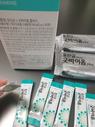 프리마인 유산균 국가지정연구소 선정, 살아있는 생유산균 200억 마리의 힘. 유산균n굿바이옴플러스 — 5점을 준 리뷰어가 2021년 9월 올린 사용 사진