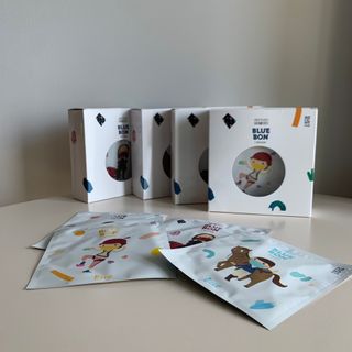 [블루 본 아이노우] 유아용 컬러마스크 40 PCS SET 2중 택 1 — 5점을 준 리뷰어가 2021년 4월 올린 사용 사진