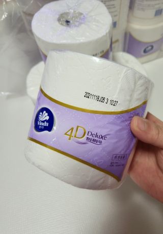 빈다 4Deluxe 4겹 엠보싱 롤 화장지 — 5점을 준 리뷰어가 2022년 3월 올린 사용 사진