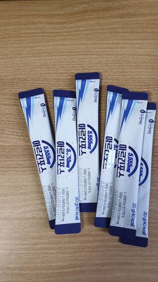 자연에온 아르긴포스 L-아르기닌 5555mg 스틱 15개입 1박스 — 4.5점을 준 리뷰어가 2021년 5월 올린 사용 사진