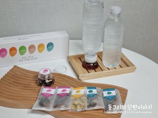 K-doraji K도라지  냉침 허브차 싸이티세트 (냉침용 캡차*2개  3종 리필차*5개) — 4점을 준 리뷰어가 2022년 7월 올린 사용 사진