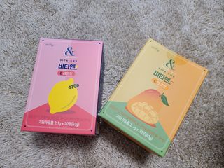 비타앤C 레몬맛, 망고맛 — 5점을 준 리뷰어가 2021년 4월 올린 사용 사진