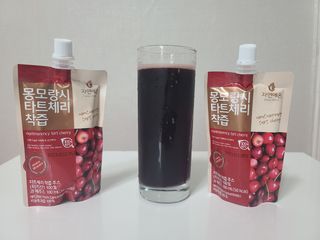 자연에온 몽모랑시 타트체리 3종 세트 구성 - 저분자콜라겐젤리, NFC 착즙주스 — 5점을 준 리뷰어가 2021년 7월 올린 사용 사진