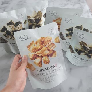 오희숙 전통부각 명인 찹쌀김부각, 찹쌀다시마부각, 황태껍질튀각 총 6봉 — 4점을 준 리뷰어가 2021년 6월 올린 사용 사진