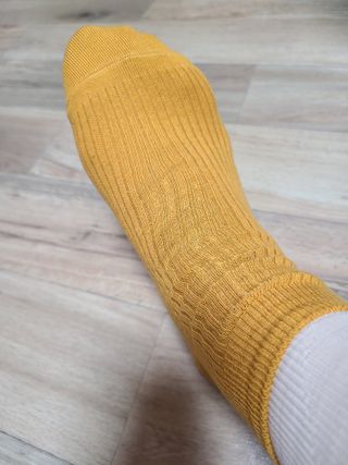 [사이즈가 있는 양말 필로이] 남/여 골지 발목 양말 4족 세트 남【S, M, L, XL】여【S, M, L】_컬러 랜덤 — 5점을 준 리뷰어가 2022년 6월 올린 사용 사진