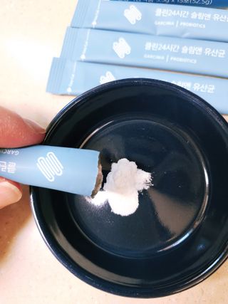 클린24시간 슬림앤유산균 1박스 (3.5g X 15포) — 4점을 준 리뷰어가 2023년 1월 올린 사용 사진