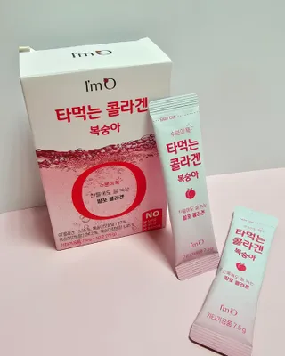 [음료수 대신 가능!]  빠르게 흡수되는 아임오 타먹는 콜라겐 1박스 — 5점을 준 리뷰어가 2023년 4월 올린 사용 사진