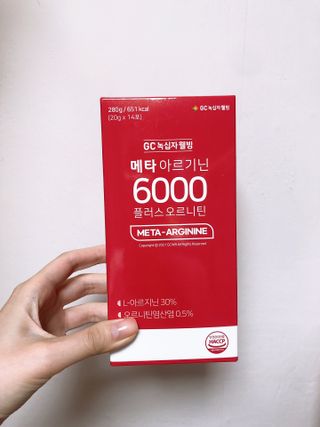 메타아르기닌 GC녹십자웰빙 메타 아르기닌 6000 플러스 오르니틴 — 5점을 준 리뷰어가 2022년 5월 올린 사용 사진