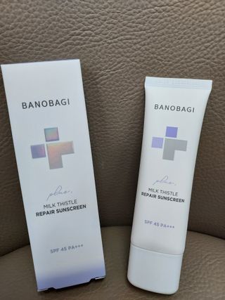 바노바기 코스메틱 바노바기 밀크씨슬 리페어 시카 선스크린 플러스 50ml — 5점을 준 리뷰어가 2023년 3월 올린 사용 사진