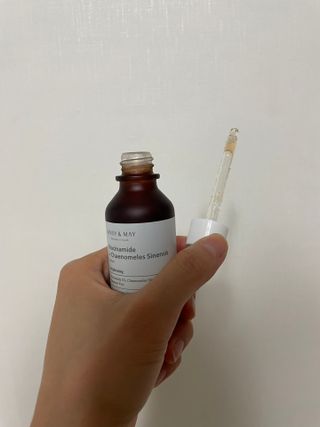 마리엔메이 히알루로닉스 세럼 ,나이아신아마이드 모과 세럼, 마린콜라겐 세럼, 청귤 흰목이버섯 추출물 세럼 — 5점을 준 리뷰어가 2021년 10월 올린 사용 사진
