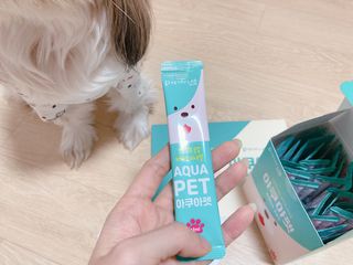 펫시랩 반려견용 액상 프리바이오틱스 아쿠아펫 — 5점을 준 리뷰어가 2021년 1월 올린 사용 사진