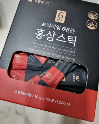 [푸름웰니스] 프리미엄 6년근 홍삼스틱 3mg x 100포 — 5점을 준 리뷰어가 2022년 4월 올린 사용 사진