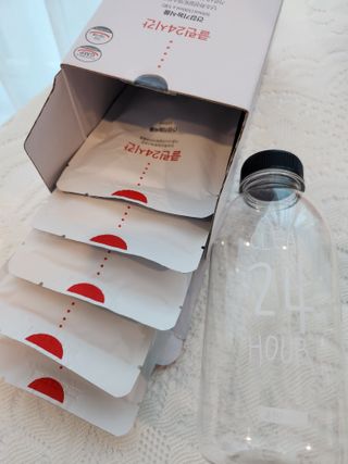 클린24시간 1BOX(5포) + 전용보틀(500ml) — 4점을 준 리뷰어가 2022년 8월 올린 사용 사진