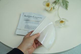 블로그 [웰더마] 프리미엄 사파이어 콜라겐 임팩트 피팅 마스크(4매입/1BOX) — 5점을 준 리뷰어가 2025년 4월 올린 사용 사진