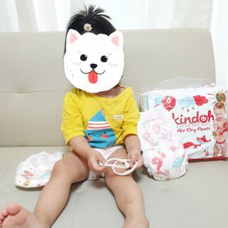 킨도 프리미엄 에어드라이v2 팬티형 기저귀 — 5점을 준 리뷰어가 2021년 6월 올린 사용 사진