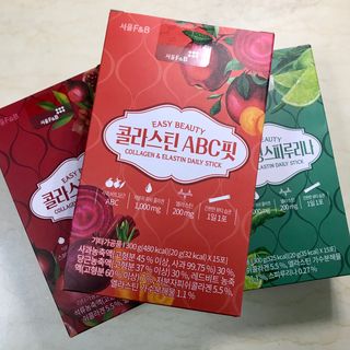서울에프엔비 콜라스틴 3종 뷰티젤리스틱 45입 [ABC핏 15입 /  석류핏 15입 / 청스피루리나 15입] — 4.5점을 준 리뷰어가 2021년 9월 올린 사용 사진