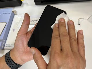 아클리브 Premium 항균 항바이러스 액정 보호필름(iPhone) — 4.5점을 준 리뷰어가 2022년 9월 올린 사용 사진