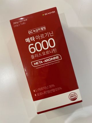 메타아르기닌 GC녹십자웰빙 메타 아르기닌 6000 플러스 오르니틴 — 5점을 준 리뷰어가 2022년 9월 올린 사용 사진