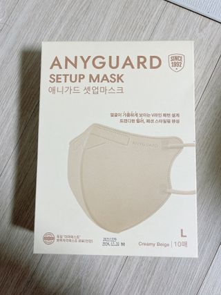 애니가드 셋업마스크 4컬러 각 10매입 [크리미베이지, 캐시미어로즈, 초콜렛브라운, 미드나잇네이비] — 4점을 준 리뷰어가 2022년 2월 올린 사용 사진
